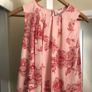 Liz Claiborne Red Pleated Bubble Blouse